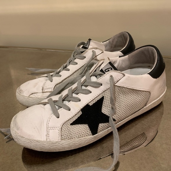 Golden Goose Shoes - Golden Goose White/Black Superstar Sneakers